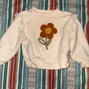 Little Sleepies 6-12 mo Baby Cream Orange Flower Sweatshirt